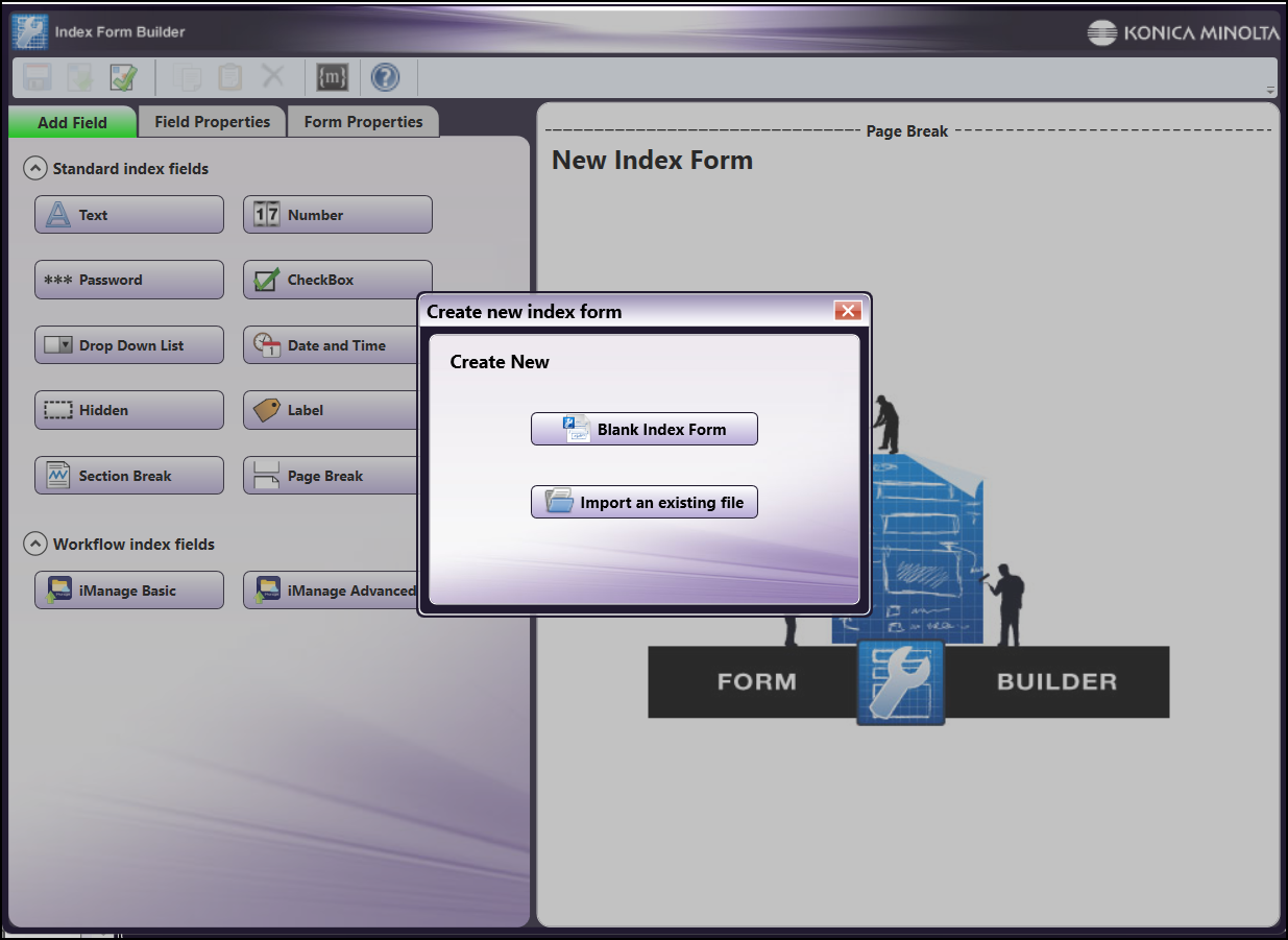 Create an Index Form