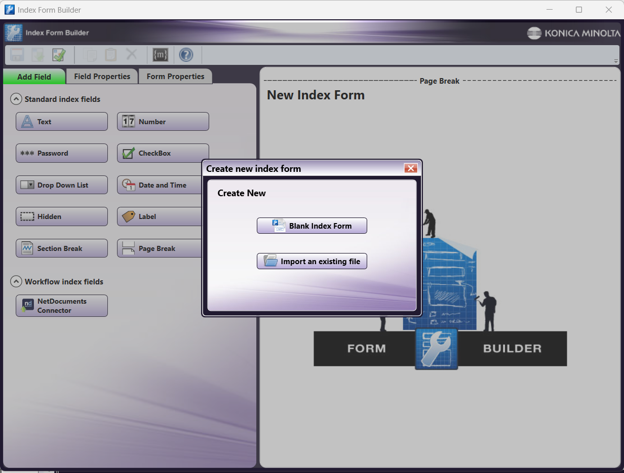 Create an Index Form