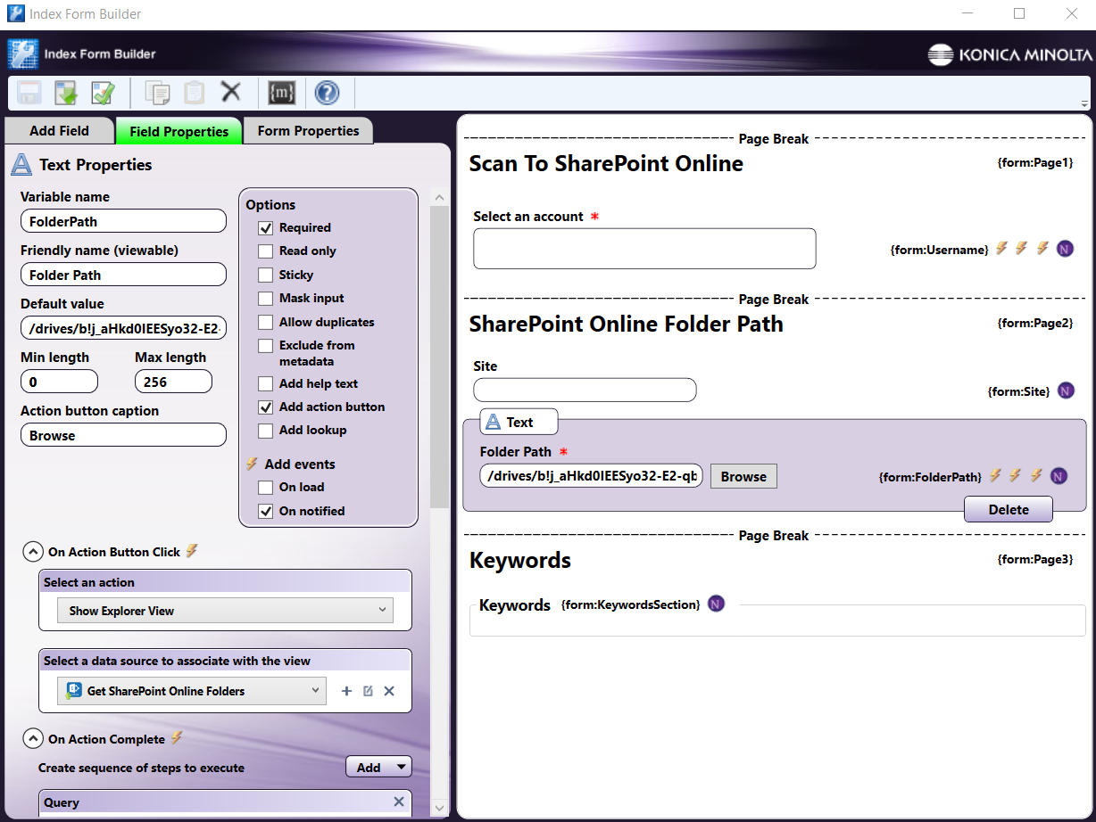SharePoint Online Index Form