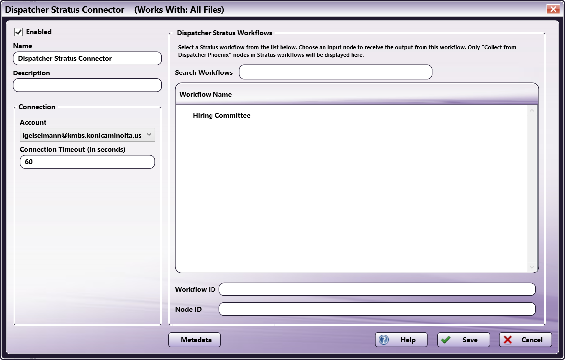 Select your Dispatcher Stratus Account