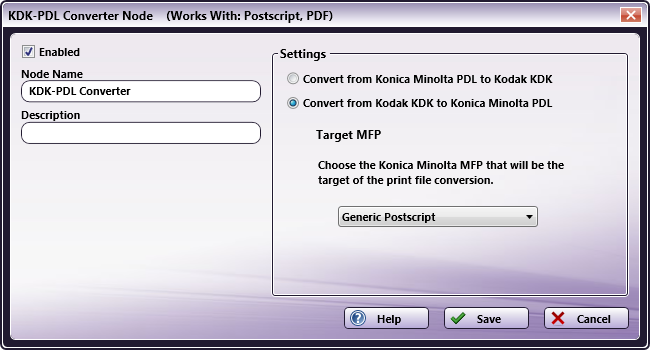 KDK-PDL Converter Node