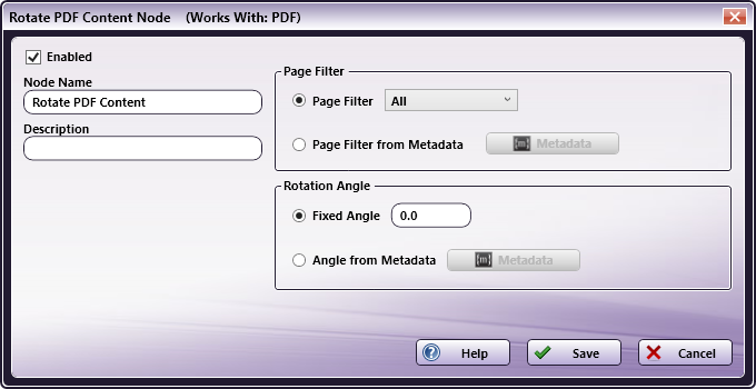 Rotate PDF Content Node