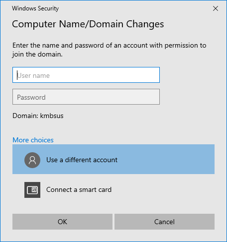 Connecting PC to Domain