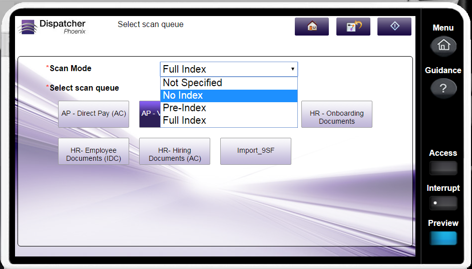 OnBase インデックスフォーム