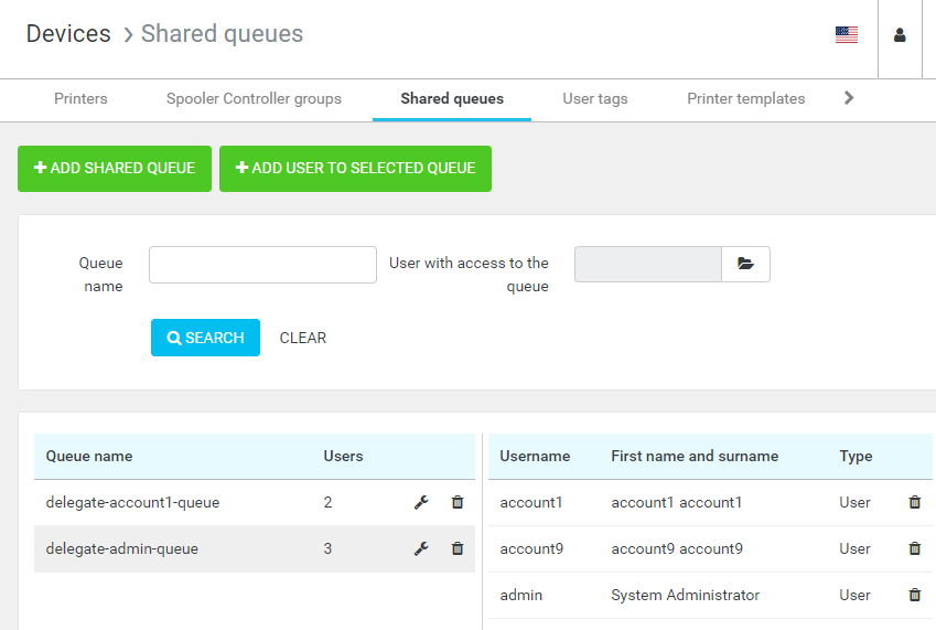 Shared queue configuration in Dispatcher Paragon